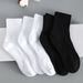 Breathable Cotton Socks For Men & Women - Comfortable Athletic Socks (Ankle/Mid-Calf/Over-Calf) In Classic Black & White_maomaolike.com