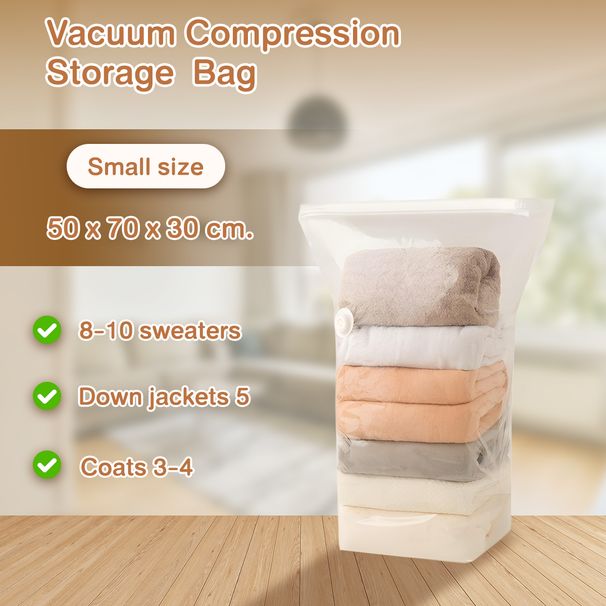 Pumpless Reusable Vacuum Compression Bag, Large Capacity Clothes Storage Organizer
_maomaolike.com