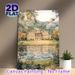 Mansion Waterscape Painting Poster, Soft Watercolor Style Poster, Elegant Lakeside Manor With Rolling Hills & Lake Reflection, Tranquil Scenic Artwork_maomaolike.com