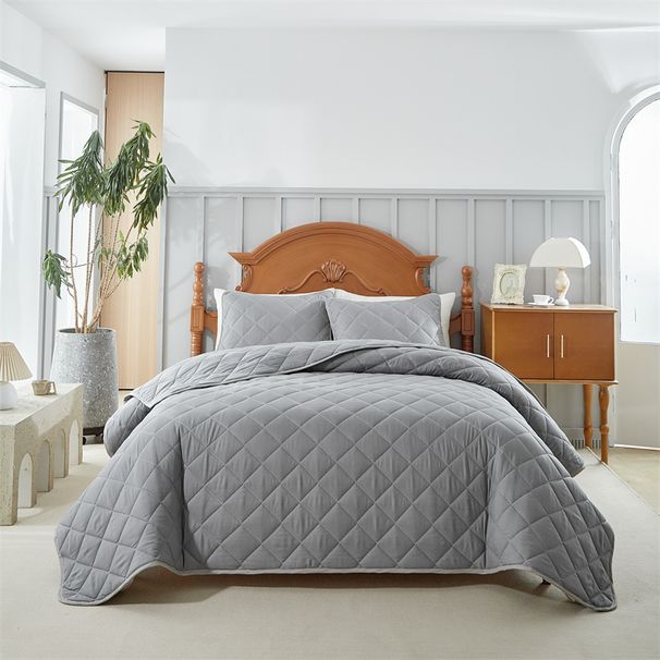 Soft Bedspreads Bed Coverlets For All Seasons Quilt Bedding Set With Pillow Shams, Lightweight Quilts Queen Size C_maomaolike.com