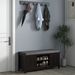 Modern Shoe Storage Bench, Entry Way Bench With Cushion, 2 Sliding Doors, Storage Ottoman Bench, Holds 10 Pairs, Black_maomaolike.com