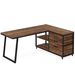 L-Shaped Computer Desk With 3 Drawers & Shelves_maomaolike.com