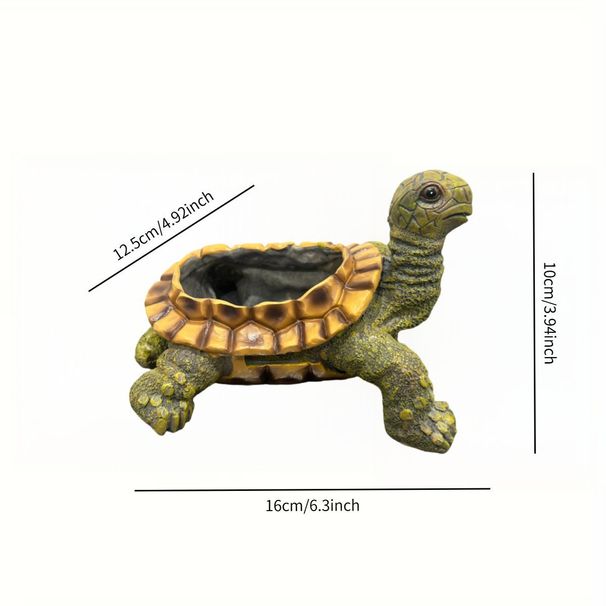 Resin Turtle Flowerpot Ornament, Home Garden Succulent Plant Decoration, Animal-shaped Simulation Craft_maomaolike.com