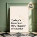 Snack Forecast Painting Poster, Minimalist Typographic Slogan Poster, Lighthearted Humorous Design Brings Playful Vibe, Ideal For Kitchen, Dining Room_maomaolike.com