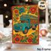 Bohemian Floral Truck Painting Poster, Vibrant Ethnic-style Decorated Truck With Bold Blooming Flowers Poster, Eye-catching Folk Art Design Ideal For_maomaolike.com