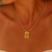 Fashionable Simple Colored Heart Tarot Card Pendant Necklace, Women's Collarbone Chain, Gold-plated And Color Preserving_maomaolike.com