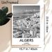 Algiers Coastal City Painting Poster, Monochrome Minimalist Urban Coastal Scene Poster, Sleek Timeless Decor Ideal For Living Room, Office, Bedroom_maomaolike.com