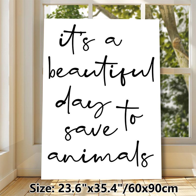 Animal Rescue Themed Painting Poster, Minimalist Handwritten Text Poster, Warm Inspirational Message Suitable For Vet Clinic, Animal Shelter And Home_maomaolike.com