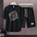 Men's Clothing 2024 Waffle Casual Summer Suit Loose Teen Short sleeved T shirt Shorts Handsome Two piece Suit_maomaolike.com