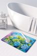 Hydrangeas In Watercolor Memory Foam Kitchen Mat Machine Washable Anti-Fatigue Mat Cushion Comfort Bath Mat Or Kitchen Rug_maomaolike.com