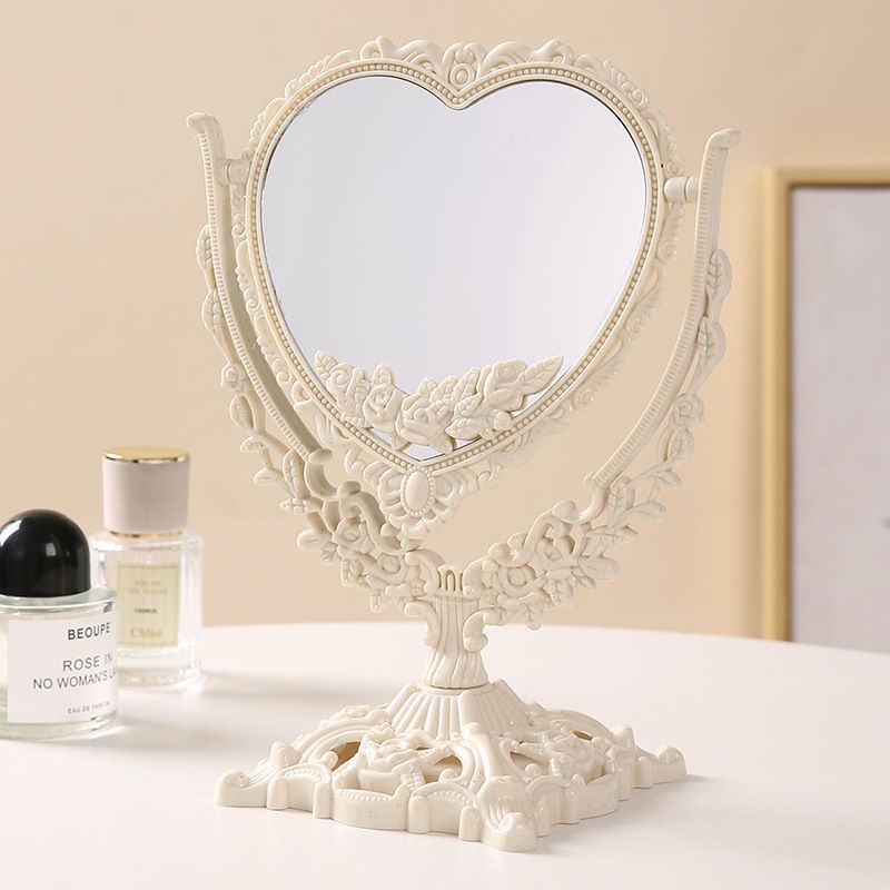 Bedroom Princess Vanity Table‑style Rotating European‑style Vintage Double‑sided Makeup Mirror, Dormitory Dressing Table Mirror_maomaolike.com