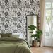 Black & White Botanical Wallpaper – Peel & Stick Floral Wall Decor, Waterproof & Removable, Renter-Friendly_maomaolike.com