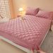 Winter Crystal Velvet Single Piece Milk Flannel Mattress Cover Simmons Protector Bed Sheet With Fleece_maomaolike.com
