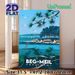 Beg-Meil Coastal Stand-Up Paddling Painting Poster, Vibrant Flat-style Seaside Scene Poster, Serene Nautical Decor Ideal For Living Room, Bedroom Or_maomaolike.com