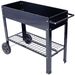 Products Elevated Mobile Raised Ergonomic Metal Planter Garden Bed For Backyard, Patio W/Wheels, Lower Shelf, Black_maomaolike.com