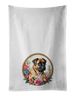 Bullmastiff And Flowers Kitchen Towel Set Of 2 White Dish Towels Decorative Bathroom Hand Towel For Hand, Face, Hair, Yoga, Tea, Dishcloth, 19 X 28", White_maomaolike.com
