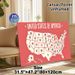 US Map Themed Painting Poster, Minimalist Retro Coral-toned US Map Poster, Clear State Abbreviations For Geographic Reference, Ideal For Home Office_maomaolike.com