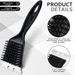 Black Stainless Steel Wire Barbecue Cleaning Brush, Suitable For Indoor And Outdoor Grills, For Removing Grease And Burnt-on Food_maomaolike.com
