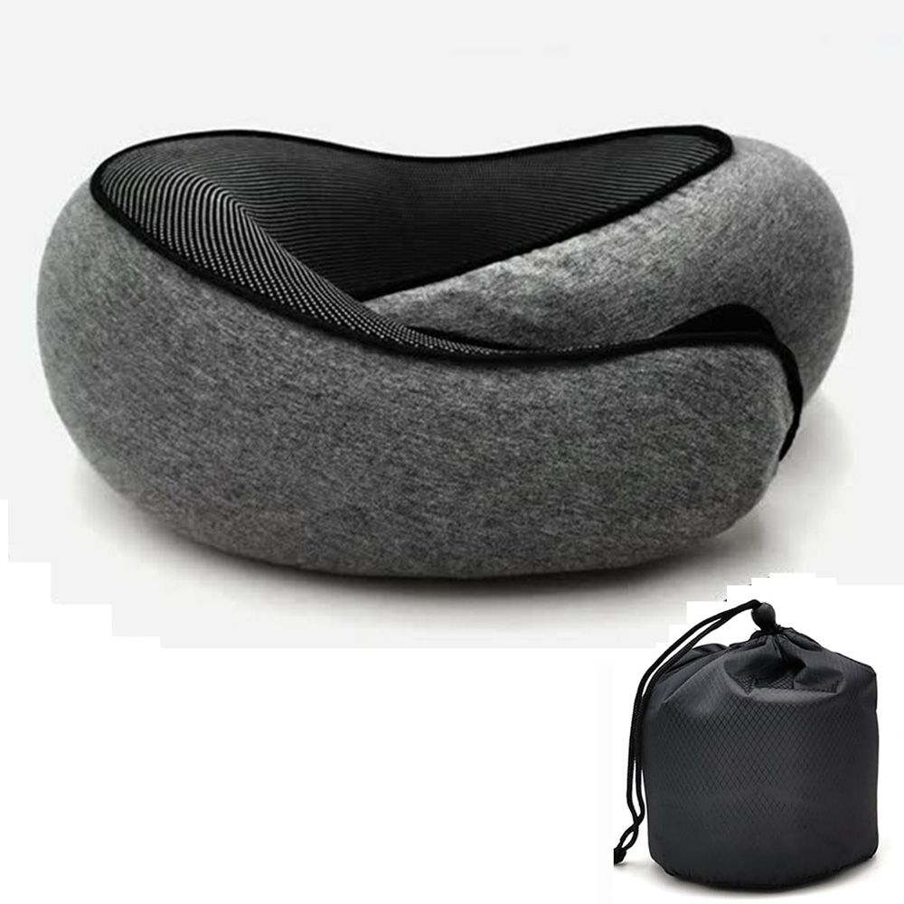 Memory Foam U-shaped Pillow Snail Style Travel Neck Support Portable Adjustable Soft Noon Break Sleep Pillows_maomaolike.com