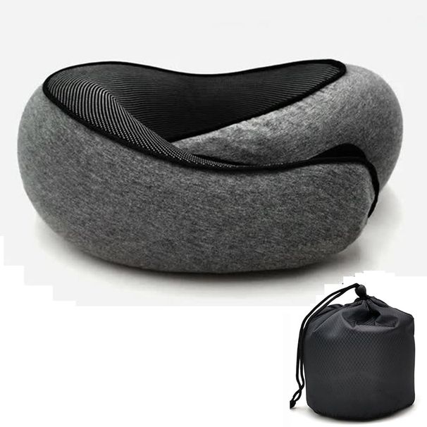 Memory Foam U-shaped Pillow Snail Style Travel Neck Support Portable Adjustable Soft Noon Break Sleep Pillows_maomaolike.com
