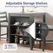 30" Modern Dining Table Set For 2 With Charging Station & 3-Tier Adjustable Storage | Space-Saving Kitchen Set With Upholstered Chairs For Small Spaces, Apartment,Gray_maomaolike.com