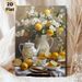 Lemon & Floral Still Life Painting Poster, Vibrant Realistic Teaware & Fresh Lemon Scene Poster, Warm Inviting Decor Ideal For Kitchen, Dining Room_maomaolike.com