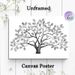 Fingerprint Tree Painting Poster, Minimalist Black & White Line Art Poster, Unique Fingerprint-leaf Tree Design, Suitable For Living Room, Office And_maomaolike.com