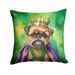 Brussels Griffon King Of Mardi Gras Throw Pillow Machine Washable, Indoor Outdoor Decorative Pillow For Couch, Bed Or Patio, 14Hx14W_maomaolike.com