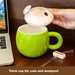 Coconut Shaped Mug With Cute Lid, Straw Water Cup, Birthday Gift Cup, Couple's High-value Milk Breakfast Cup_maomaolike.com