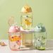 500ml Dinosaur With Silicone Straw Leak Proof Plastic Bottle Summer Children's Water Cup_maomaolike.com