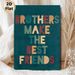 Brother Friendship Quote Painting Poster, Vintage Color-blocked Typography Poster, Warm Heartfelt Message, Ideal For Bedroom And Living Room Wall_maomaolike.com