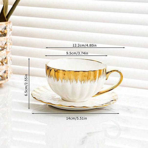 Coffee Cup Gold Ceramic Tea Cup Light Luxury Home English Afternoon Tea Set High Value Exquisite Cup And Saucer Set_maomaolike.com