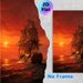 Burning Sailing Ship At Sunset Painting Poster, Dramatic Nautical Art Poster, Captivating Fiery Red Sky & Damaged Burning Ship On Wavy Sea, Suitable_maomaolike.com