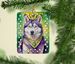 Siberian Husky King Of Mardi Gras Porcelain Ornament Christmas Tree Hanging Decorations For Home Christmas Holiday, Rectangle, Gift, Multicolor_maomaolike.com