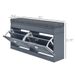 Modern Shoe Rack Bench For Entryway, Storage Organizer With Cushion, 2 Drawers, Adjustable Shelf, Holds 8 Pairs, Gray_maomaolike.com