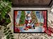 Boston Terrier And Santa Claus Doormat Front Door Mat Indoor Outdoor Rugs For Entryway, Non Slip Washable Low Pile, 24H X 36W_maomaolike.com