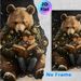 Christmas Bear, Fox & Child Reading Painting Poster, Warm Whimsical Winter Holiday Scene Poster, Cozy Heartwarming Design Ideal For Bedroom, Living_maomaolike.com