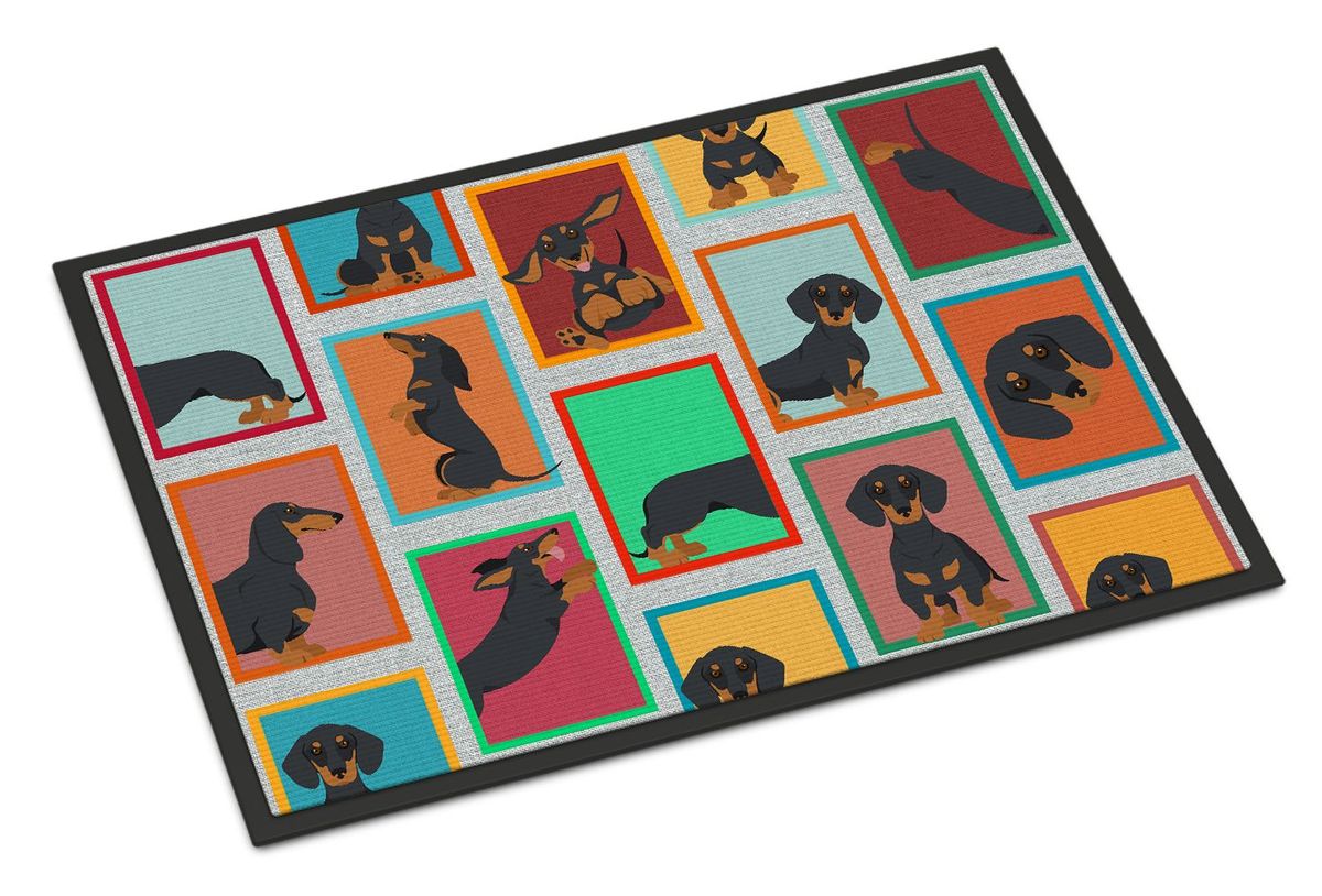 Lots Of Black And Tan Dachshund Doormat Front Door Mat Indoor Outdoor Rugs For Entryway, Non Slip Washable Low Pile, 24H X 36W_maomaolike.com