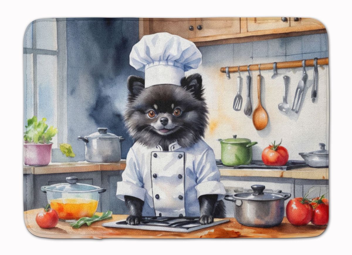 Pomeranian The Chef Memory Foam Kitchen Mat Machine Washable Anti-Fatigue Mat Cushion Comfort Bath Mat Or Kitchen Rug_maomaolike.com