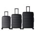 Luggage Sets ABS Hardshell 3pcs Luggage, Lightweight Durable Suitcase Sets Spinner Wheels Suitcase 20''24''28'' (BLACK)_maomaolike.com