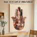 Hamsa Hand Themed Painting Poster, Vintage Collage Style Poster, Layered Aged Paper & Patterned Fragments Design, Unique Artistic Decor Ideal For_maomaolike.com