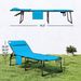 2 Piece Folding Chaise Lounge Pool Chairs With 5-level Reclining Back, Reading Hole, Side Pocket, Blue_maomaolike.com