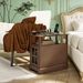 Narrow Side Table End Table With Charging Station, USB Ports, Modern End Table_maomaolike.com