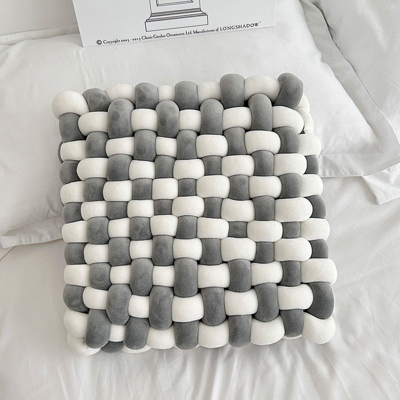 Household Accessories Nordic Pillow Exquisite Color Matching Square Woven Chair Cushion Sofa Back Plush Pillow Decorative Bay Window Cushion_maomaolike.com