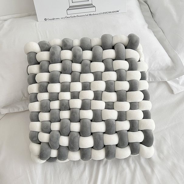 Household Accessories Nordic Pillow Exquisite Color Matching Square Woven Chair Cushion Sofa Back Plush Pillow Decorative Bay Window Cushion_maomaolike.com