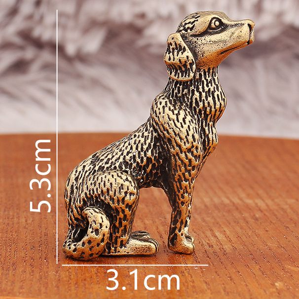 Brass Zodiac Golden Retriever Dog Pure Copper Figurine Home Office Desktop Copperware Crafts Wholesale_maomaolike.com