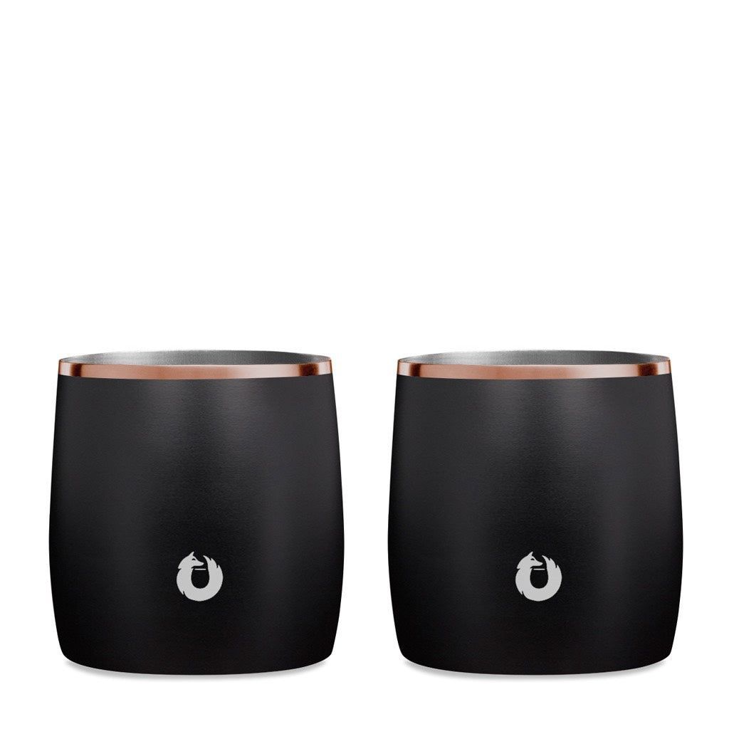Stainless Steel Rocks Glass, Set Of 2 - Black_maomaolike.com