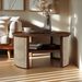 2-Tiered Round Wood Coffee Table With Storage Rattan Base In 31.3''_maomaolike.com