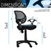 Techni Mobili Black Midback Mesh Task Office Chair With Adjustable Height And Lumbar Support_maomaolike.com