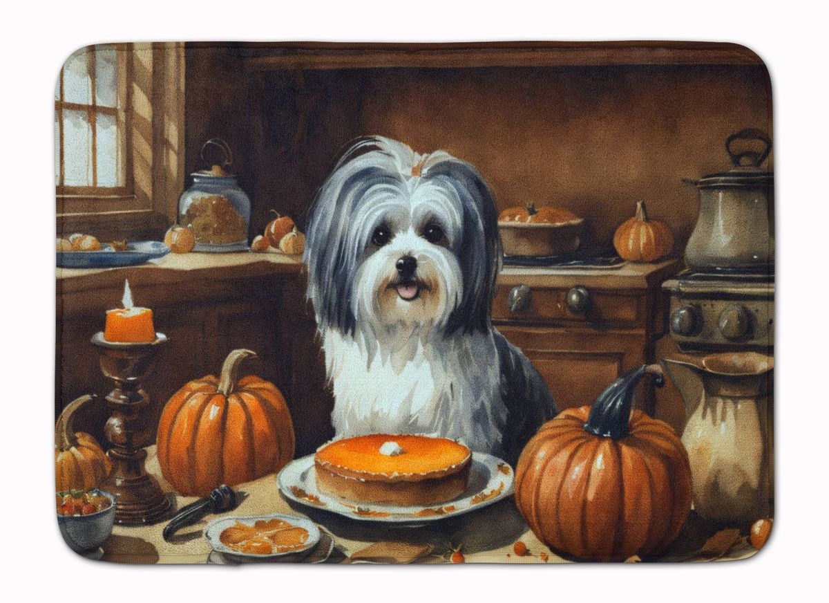 Havanese Fall Kitchen Pumpkins Memory Foam Kitchen Mat Machine Washable Anti-Fatigue Mat Cushion Comfort Bath Mat Or Kitchen Rug_maomaolike.com